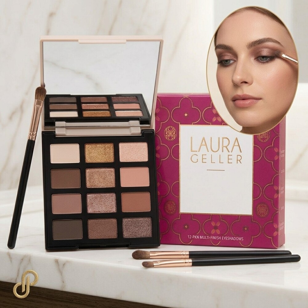 Laura Geller Nude Attitude 12 Multi-Finish Eyeshadow Palette - NIB